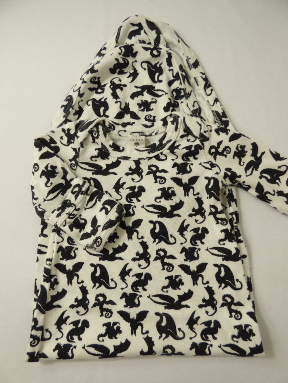 Kate Quinn Baby Dragon Print Long Sleeve Knotted Gown, 0-3 Mos